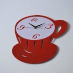 Kitchen horloge murale tasse m�tal 28x25 cm rouge