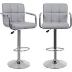 Kitytety tabourets de bar - lot de 2 chaises de bar hauteur réglable revêtement en pu rotation à 360° ... Kitytety tabourets de bar - lot de 2 chaises de bar hauteur réglable revêtement en pu rotation à 360° ...