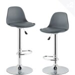 Kitytety tabourets de bar et cuisine design sig - lot de 2 chaises de bar - hauteur réglable (gris) Kitytety tabourets de bar et cuisine design sig - lot de 2 chaises de bar - hauteur réglable (gris)