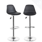 Kitytety tabourets de bar et cuisine design sig - lot de 2 chaises de bar - hauteur réglable (noir) Kitytety tabourets de bar et cuisine design sig - lot de 2 chaises de bar - hauteur réglable (noir)
