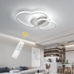 Delipop plafonnier led moderne avec tlcommande 70w blanc en forme de coeur lampe de plafond dimmable ...