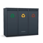 Klarstein ordnungshter poubelle tri slectif 3 compartiments 45 litres inodore remplissage facile gris ...