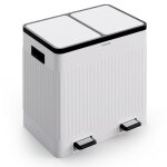 Klarstein poubelle de cuisine poubelle � p�dale poubelle de tri design r�tro 40l 2 compartiments blanc ...