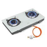 Klarstein rchaud de camping 2 brleurs plaque de cuisson  gaz 34 kw et 43 kw en verre et acier inoxydable ...