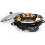 Fondue chinoise et grill de table 2 - en - 1 klarstein szechuan - 5 litres - 1350w - noir