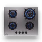 Table de cuisson  gaz - klarstein - goldflame 4 - 4 brleurs - 8800w - acier inoxydable