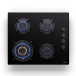 Table de cuisson � gaz - klarstein - goldflame 4 - 4 br�leurs - allumage �lectrique - 8800w noir