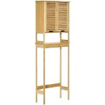 �tag�re de toilettes kleankin bambou 60x23x173cm bois naturel