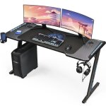???klim k140 - bureau gaming led 140 x 60 cm + gestion des cbles + tapis de souris - montage facile ...