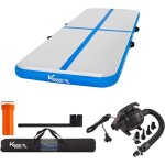 Km - fit tapis de gymnastique gonflable airtrack 4 m pompe + sac entranement gym & fitness ? noir / ...