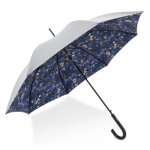 Knirps parapluie canne bleu fonc� bleu pour femme - t. 760 stick automatic uv / heatshield feel lapis ...