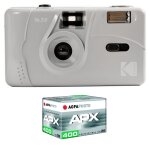 Kodak pack m35 argentique + pellicule apx 400 36 poses - appareil photo kodak rechargeable 35mm gris ...