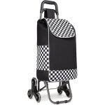 Chariot de courses - kono - pliable 2 en 1 - sac amovible - montant escalier - 6 roues noir