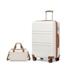Kono set de 2 valises de voyage rigide valise 75x48x30cm  4 roulettes avec serrure tsa + sac de voyage ...