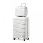Kono set de 2 valise cabine rigide valises de voyage 55cm � 4 roulettes + serrure tsa & portable vanity ...