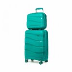 Set de 2 valises cabine rigide 55x40x20cm ultra lgre valises de voyage  4 roulettes + serrure tsa ...