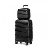 Kono set de 2 valise cabine rigide valises de voyage 55x40x20cm � 4 roulettes + serrure tsa & portable ...