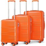 British traveller set de 3 valises rigide trolley bagages (54 / 64 / 74cm)valise de voyage en abs avec ...