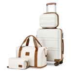 Kono set de 4 valises de voyage rigide abs + pc bagage cabine avec portable vanity case + pliable sac ...