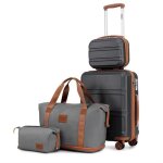 Kono set de 4 valises de voyage rigide bagage cabine 51cm avec serrure tsa & portable vanity case + sac ...