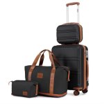 Kono set de 4 valises de voyage rigide bagage cabine 51cm avec serrure tsa & portable vanity case + sac ...