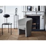Kori - fauteuil cabriolet - en tissu bouclette tendance - gris clair Kori - fauteuil cabriolet - en tissu bouclette tendance - gris clair