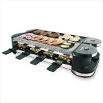 Raclette grill - korona - 45071 - pour 8 personnes - plaque antiadhsive - pierre naturelle