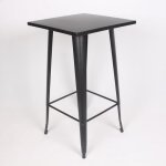 Table de bar mange debout style industriel en métal noir mat - 60x60 cm Table de bar mange debout style industriel en métal noir mat - 60x60 cm
