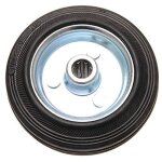 Roue pleine en caoutchouc - kraftmann - � 100 mm - jantes en acier - roulement � billes