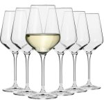 Krosno grand verre  vin blanc en cristal - lot de 6 verres - 390 ml - collection avant - garde - lavable ...