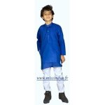 Kurta gar�on - tenue enfant indien bollywood - tunique et pantalon - bleu - taille 2 ans au 14 ans
