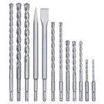 Kwb 240290 sds - plus jeu de 12 burins � pierre et b�ton dans coffret en