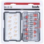 Kwb 757295 jeu de fraises pour défonceuse carbure de tungstène diamètre de tige 8 mm 12 pièces Kwb 757295 jeu de fraises pour défonceuse carbure de tungstène diamètre de tige 8 mm 12 pièces