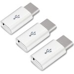 Kwmobile 3x adaptateur micro usb vers usb c - connecteur universel micro usb femelle vers usb 3. 1 type ...
