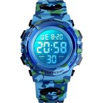 Kzkr montre numérique pour enfant garçon chronomètre 12 - 24h avec réveil montre de sport camouflage Kzkr montre numérique pour enfant garçon chronomètre 12 - 24h avec réveil montre de sport camouflage