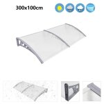 Auvent de porte dentr�e willonin� marquise de porte terrasse toit - marron - 300x100cm - protection pluie ...