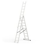Lad echelle transformable en aluminium 3 plans 9 marches Lad echelle transformable en aluminium 3 plans 9 marches