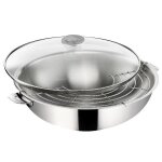 Lagostina wok 30cm avec couvercle en verre - 12138042230