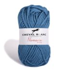 Laines cheval blanc - nomade mix fil  tricoter 50g - 50% coton 50% acrylique - gros fil t en coton ...