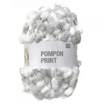 Laine pompon rico design 031 gris blanc