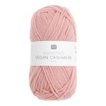 Laine  tricoter - rico design - vegan cashmere - vieux rose - 100m - fil pais et dense