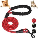 Laisse de chien - footier - 2m - rouge - poign�e confortable - r�sistante et r�fl�chissante