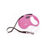 Laisse - flexi - new classic s tape - 5 m - rose - pour chiens jusqu� 15 kg