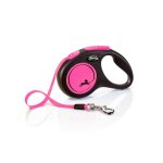 Laisse sangle trixie flexi new neon - taille s - 5m - rose fluo