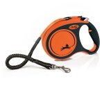 Laisse enrouleur sangle flexi xtreme - flexi - taille l - 5m - noir et orange