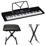 Lalaho - kit complet 61 touches piano num�rique d�butant avec support pour piano banc de clavier rembourr� ...
