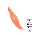 Lame dbroussailleuse courbe spciale ronce et broussaille.  320 mm. alsage 254 mm. epaisseur 4 mm ...