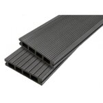 Lame terrasse bois composite alvolaire dual - l: 120 cm - l: 14 cm - e: 25 mm - gris anthracite