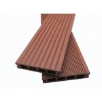 Lame terrasse bois composite alvéolaire dual - l: 240 cm - l: 14 cm - e: 25 mm - brun rouge Lame terrasse bois composite alvéolaire dual - l: 240 cm - l: 14 cm - e: 25 mm - brun rouge
