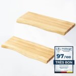 tagre murale - lamo manufaktur - 42 cm - bois massif - fixation invisible - couleur rustique